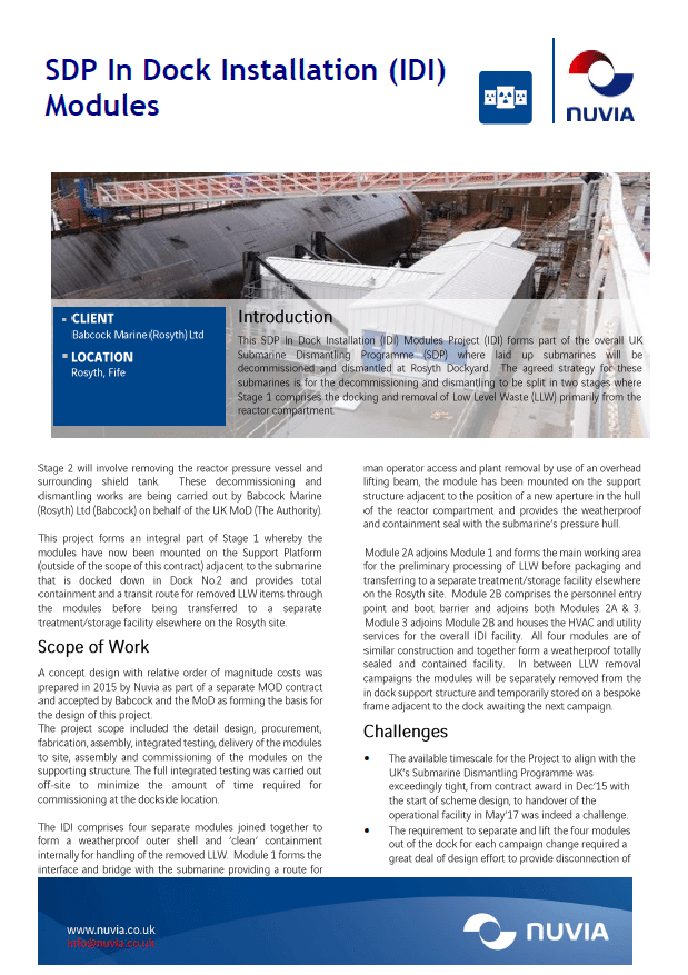 Preview SDP IDI modules ModuCon project